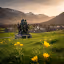 
        Create a visually captivating cover image which encompasses Discover a quaint village nestled amidst the stunning landscapes of the Scottish Highlands, where outdoor enthusiasts find their thrill on the surrounding walking and hiking trails. Experience local history at the Commando Memorial and indulge in traditional Scottish flavors in cozy village eateries..
        Highlight the central location of Spean Bridge. Focus on iconic landmarks, hidden gems, and the unique atmosphere of the location as described. Depict the image during spring.